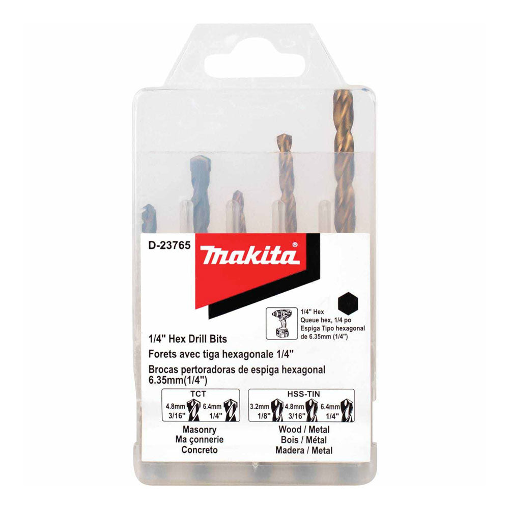 Makita D-23765 Hex Shank Drill Bit Set 5 Piece