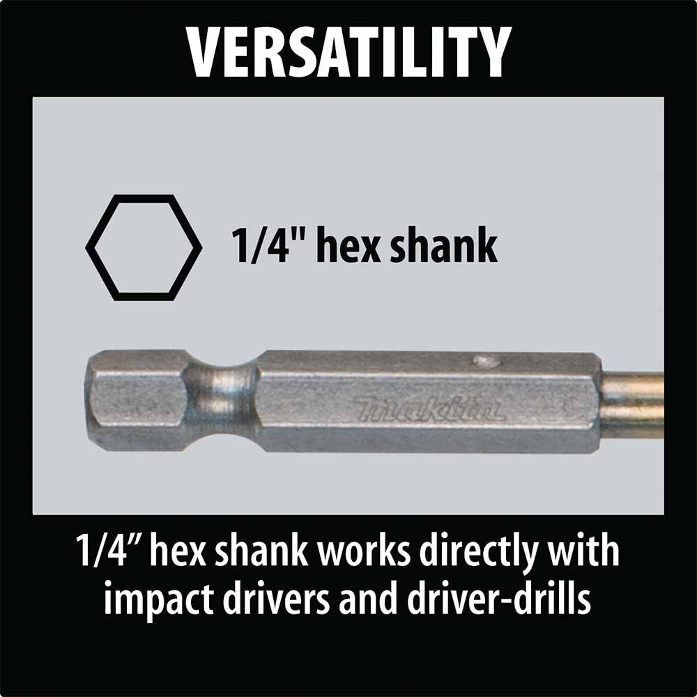 Makita D-23905 5/32" Titanium Coated Drill Bit, 1/4" Hex Shank - 6