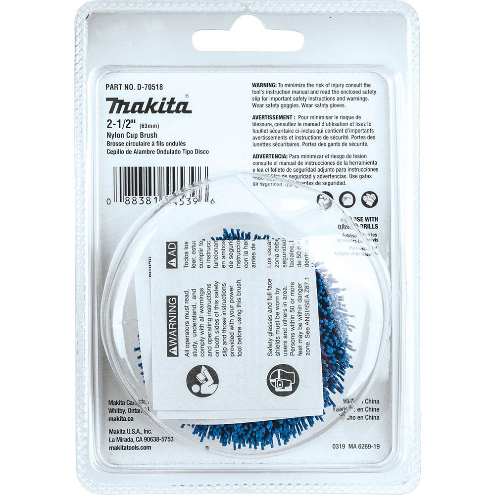 Makita D-70518 2-1/2" Nylon Cup Brush, Fine, 240 Grit - 3