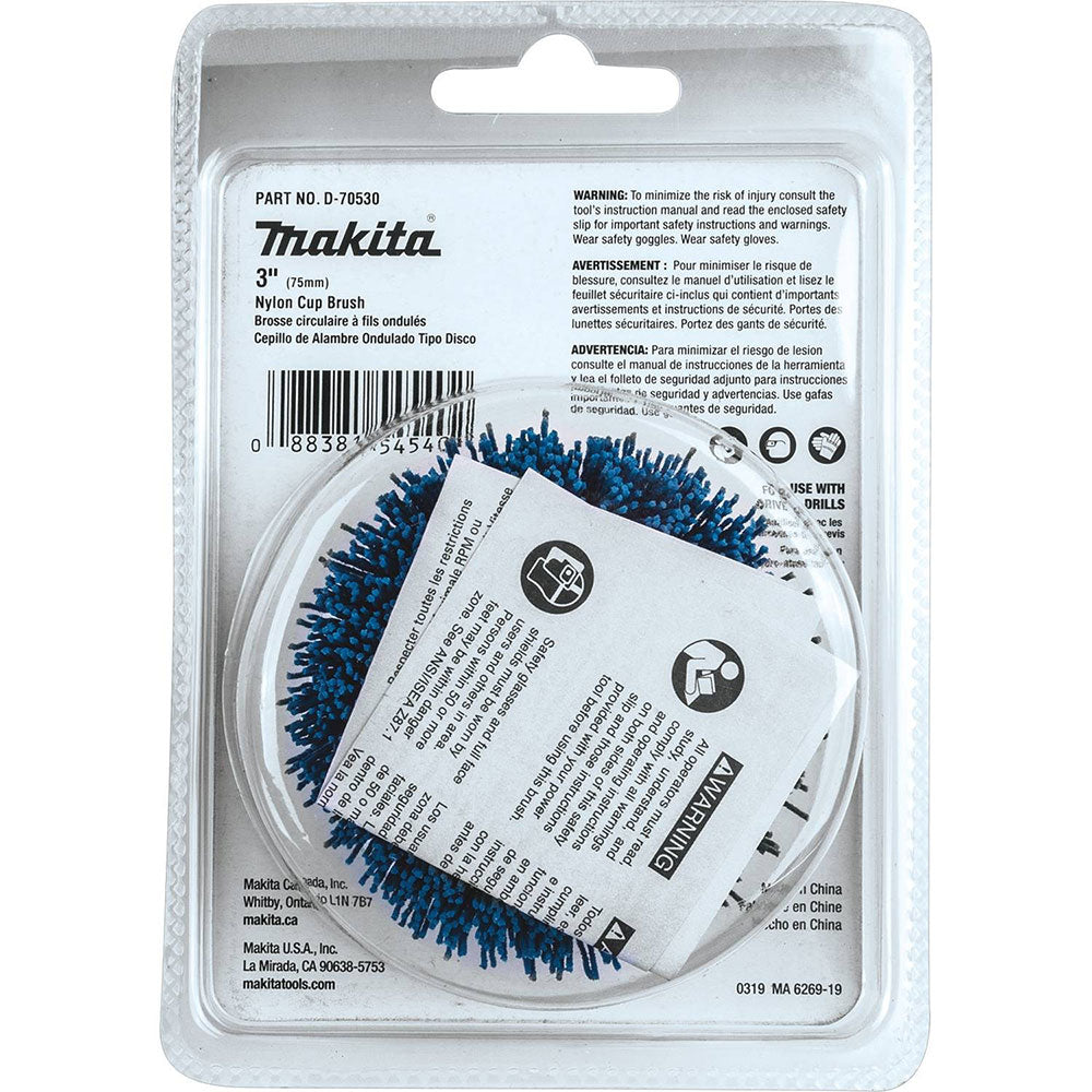 Makita D-70530 3" Nylon Cup Brush, Fine, 240 Grit - 3