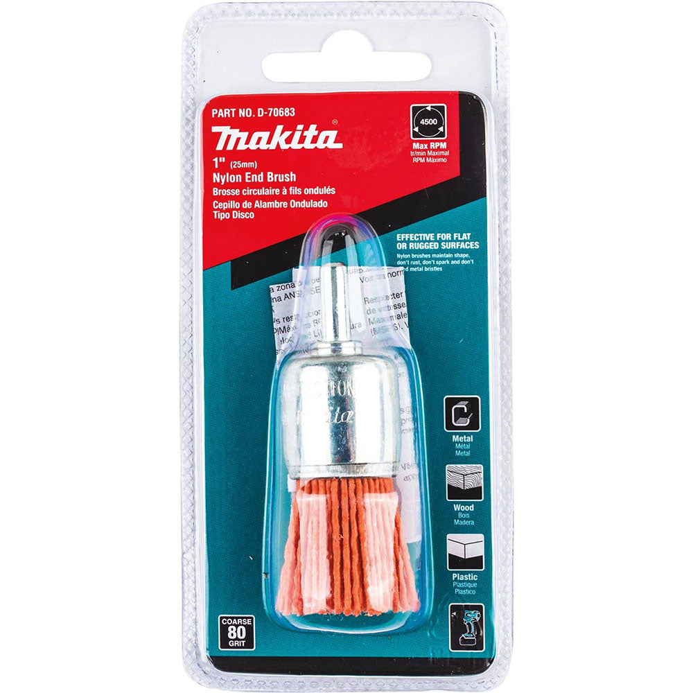 Makita D-70683 1" Nylon End Brush, Coarse, 80 Grit - 2