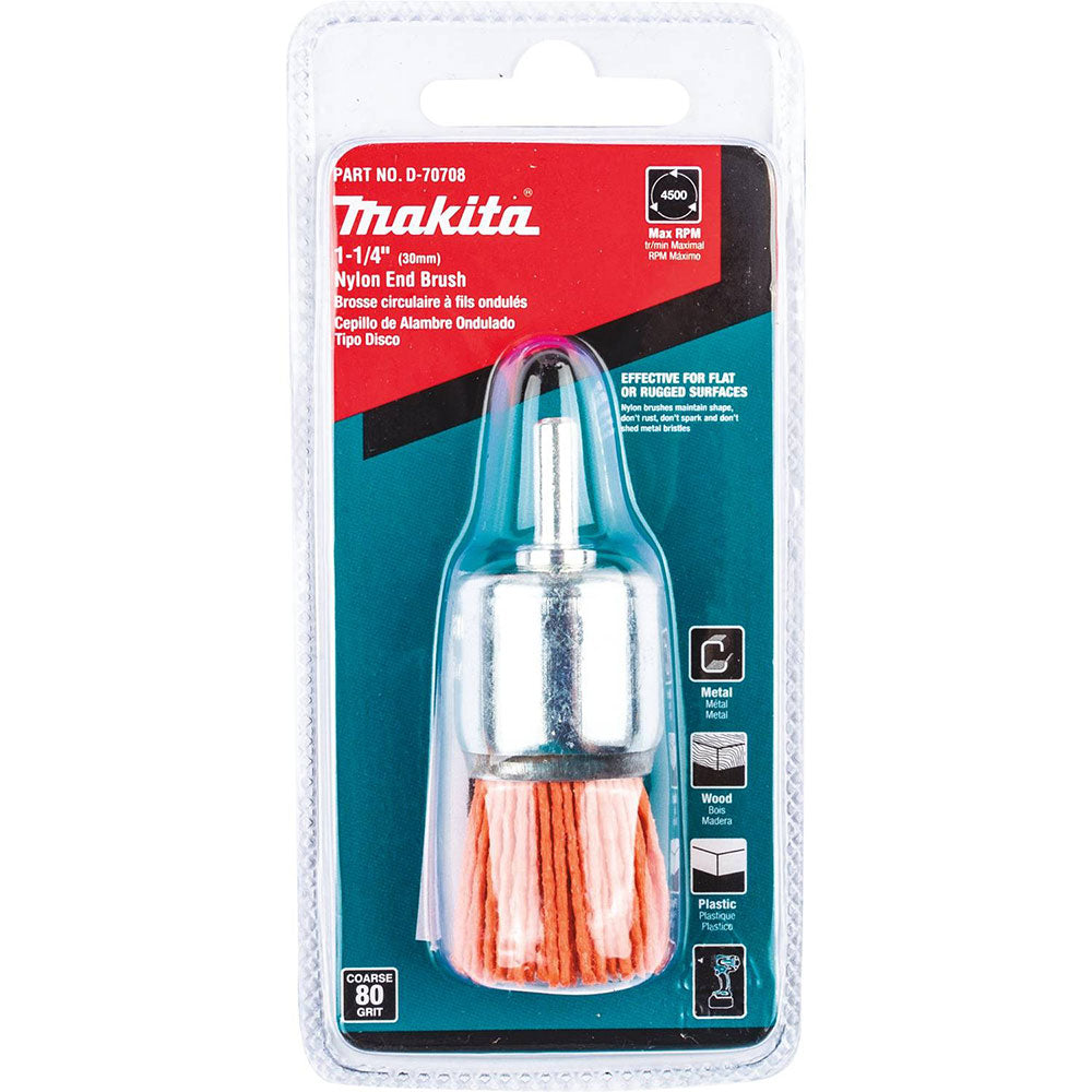 Makita D-70708 1-1/4" Nylon End Brush, Coarse, 80 Grit - 2