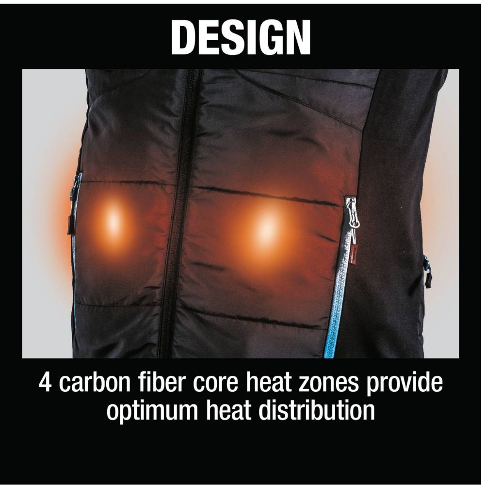 Makita DCV202ZL 18V LXT Lithium-Ion Cordless Heated Vest, Vest Only (Black, Large) - 11