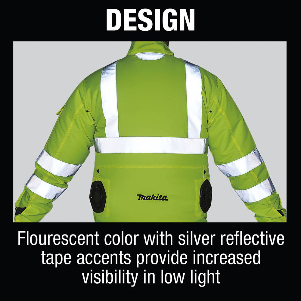 Makita DFJ214Z3XL 18V LXT Lithium-Ion Cordless High Visibility Fan Jacket(3XL) - 8