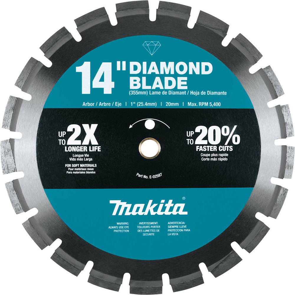 Makita E-02587 14" Diamond Blade, Segmented, Soft Material