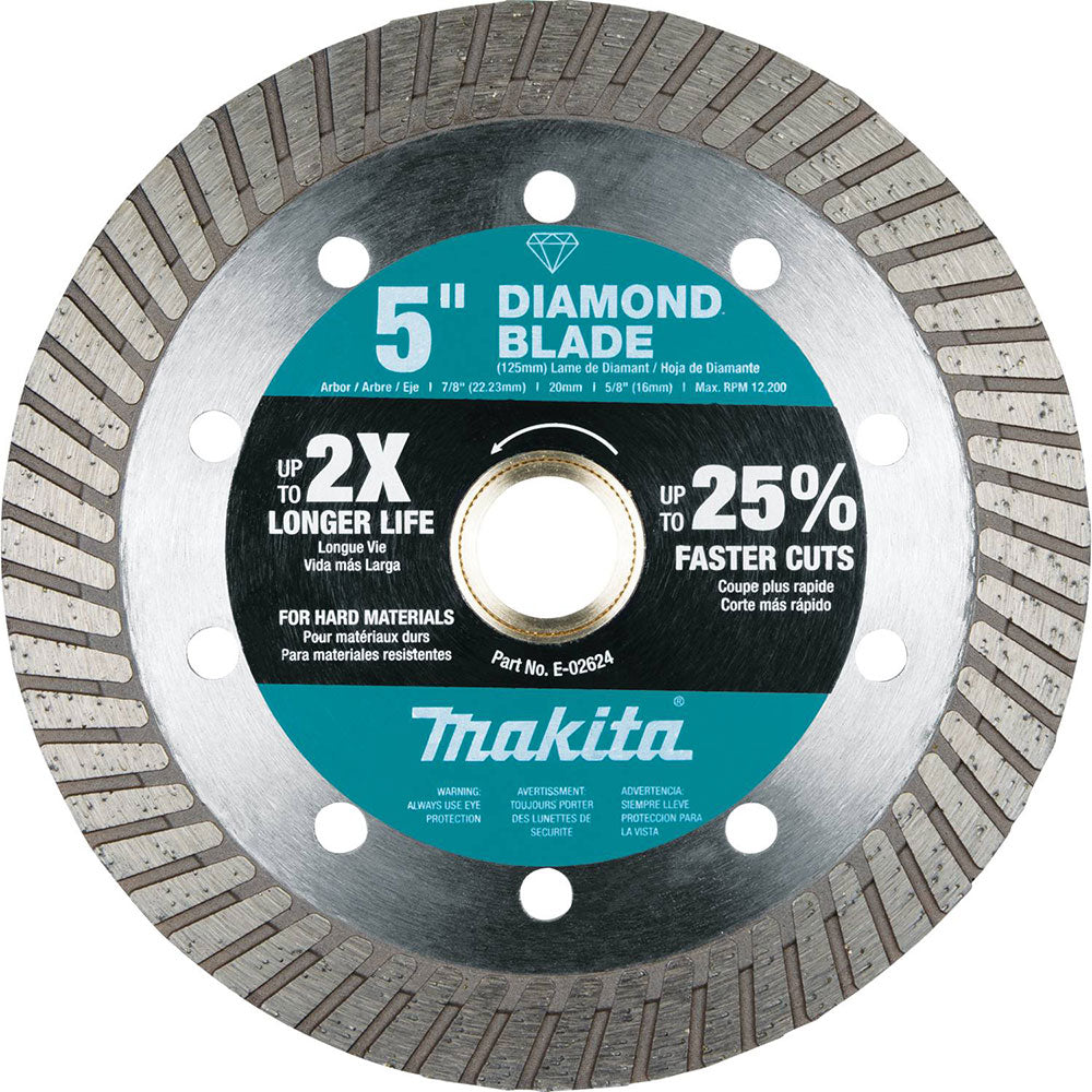 Makita E-02624 5" Diamond Blade, Turbo, Hard Material