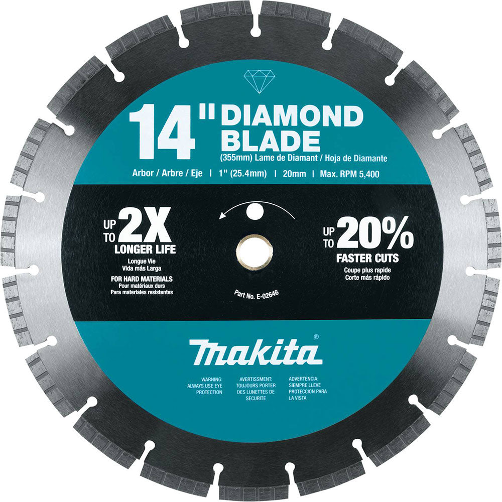 Makita E-02646 14" Diamond Blade, Turbo, Hard Material