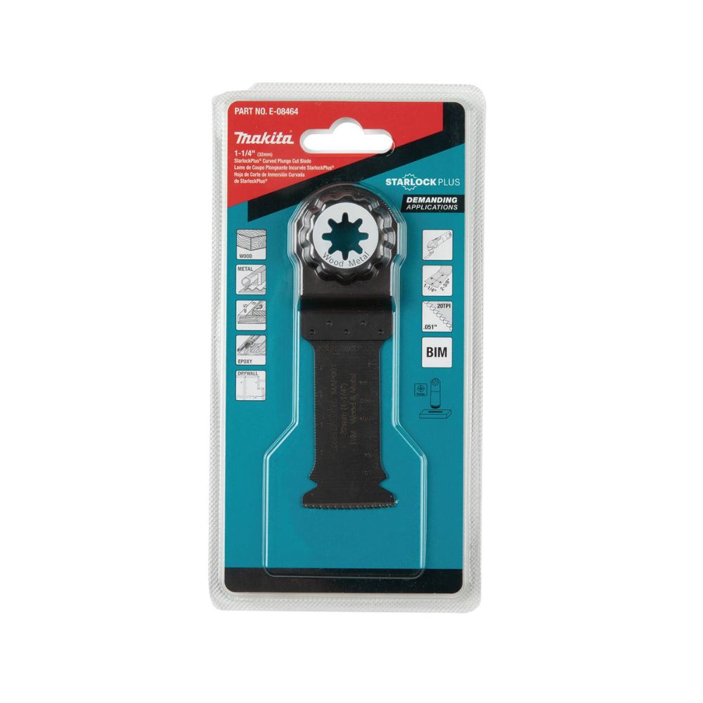 Makita E-08464 StarlockPlus Oscillating Multi-Tool 1-1/4" Bi-Metal Curved Plunge Cut Blade - 3