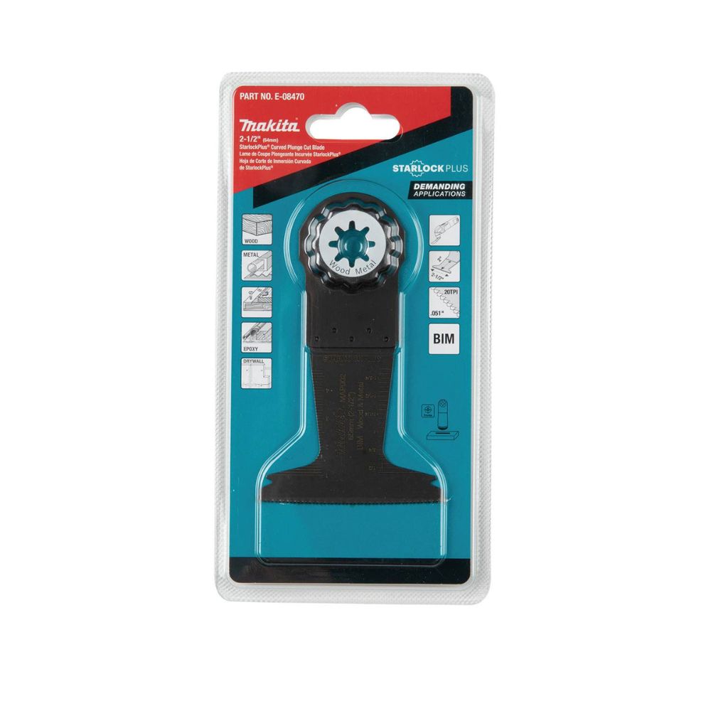 Makita E-08470 StarlockPlus Oscillating Multi-Tool 2-1/2" Bi-Metal Curved Plunge Cut Blade - 2