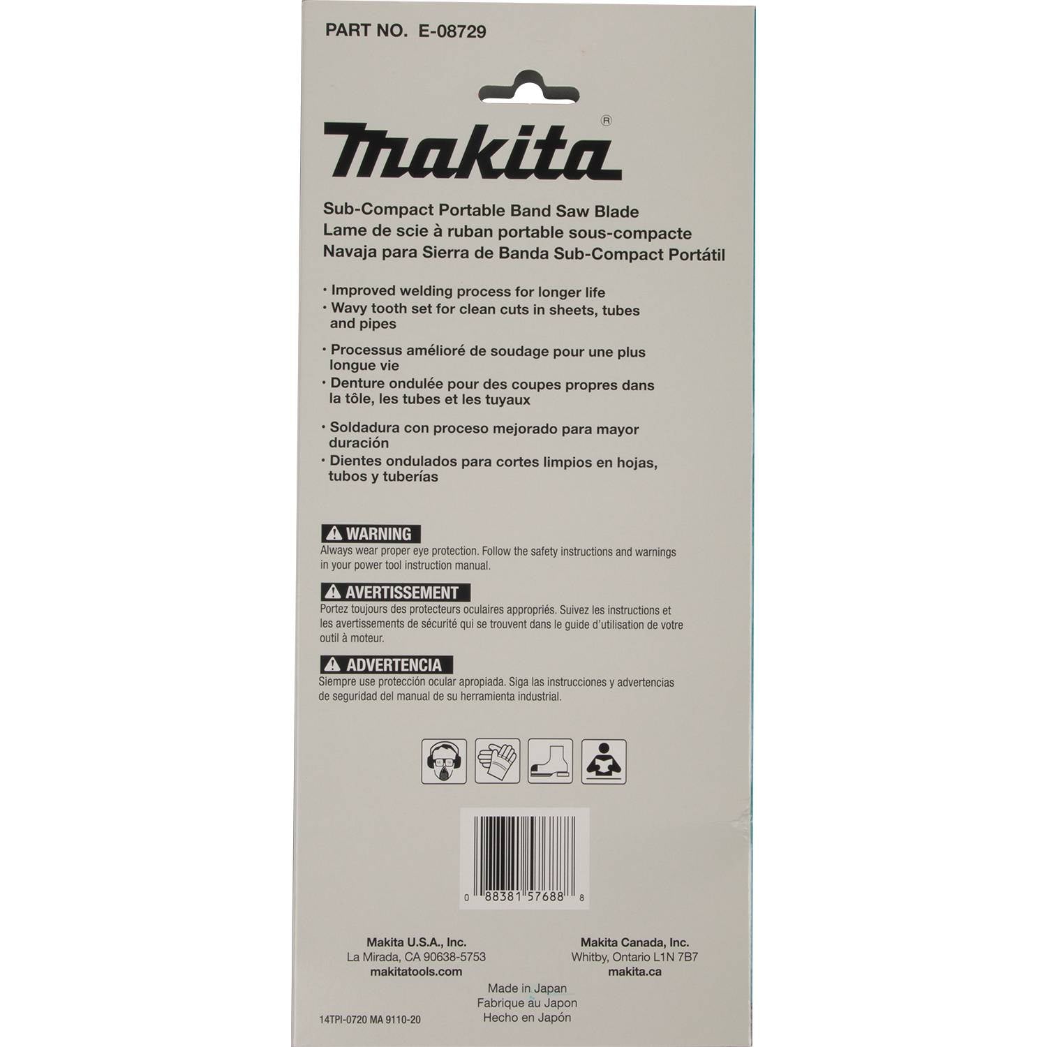 Makita E-08729 28-3/4" 14 TPI Bi-Metal Sub-Compact Portable Band Saw Blade - 3