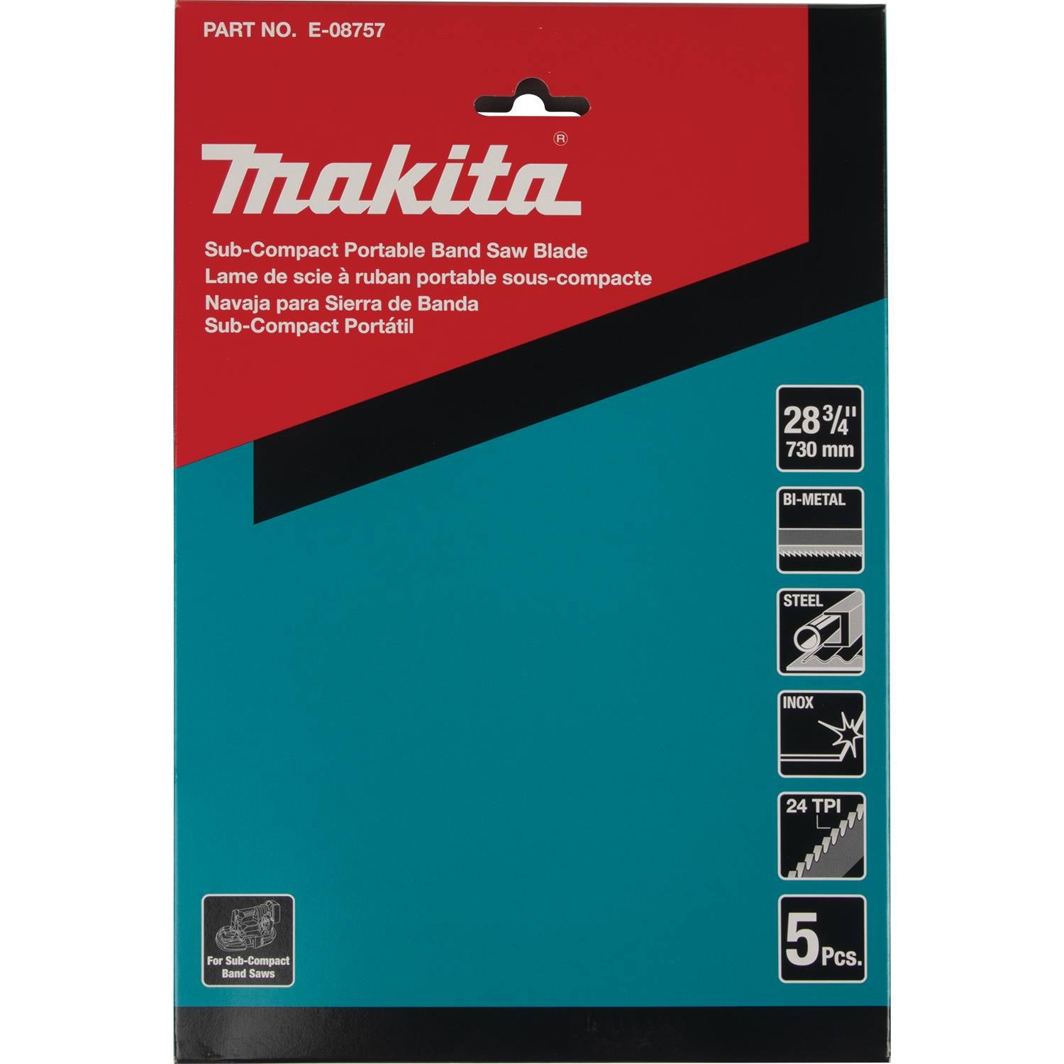 Makita E-08757 28-3/4" Portable Band Saw Blade, 5/pk - 2