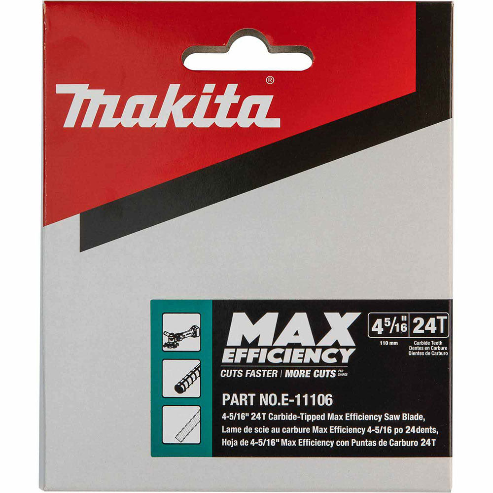 Makita E-11106 4-5/16" 24T Carbide-Tipped Max Efficiency Cutter Blade, XCS06 - 2