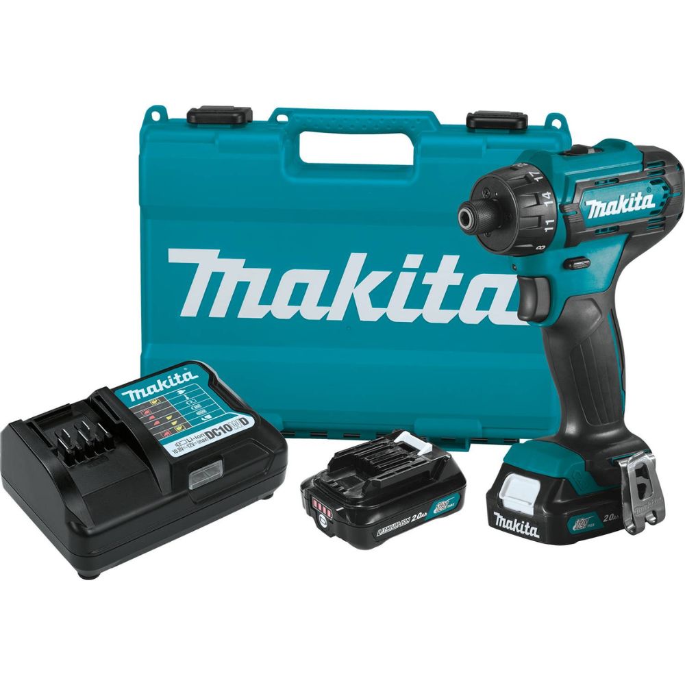 Makita FD10R1 12V Max CXT Lithium-Ion 1/4 In. Hex Driver-Drill Kit(2.0Ah)