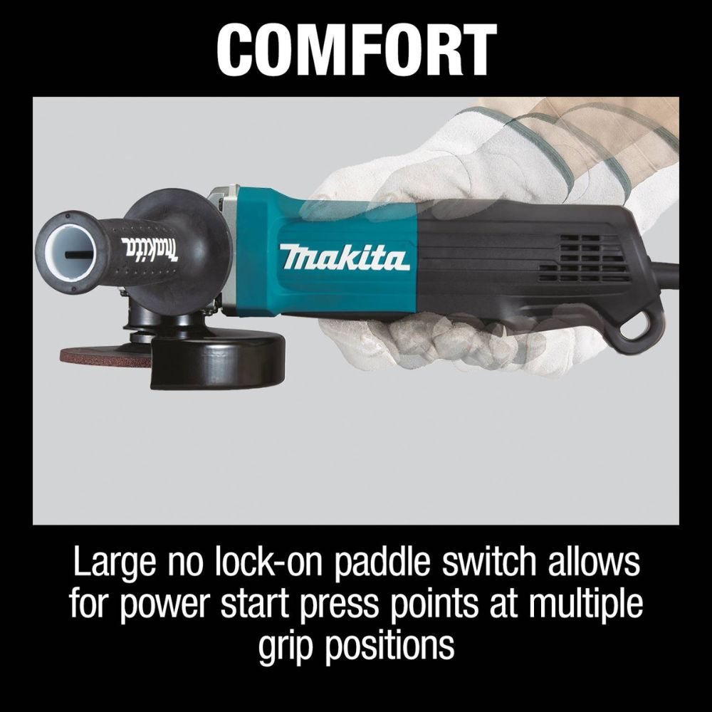 Makita GA4553R 4-1/2" Paddle Switch Angle Grinder, 11 AMP, 11,000 RPM, 5/8" -11, lock-off, no lock-on - 13