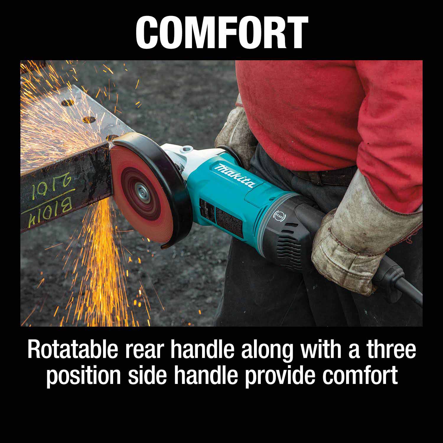 Makita GA7070X1 7" Angle Grinder, with AFT® and Brake - 7