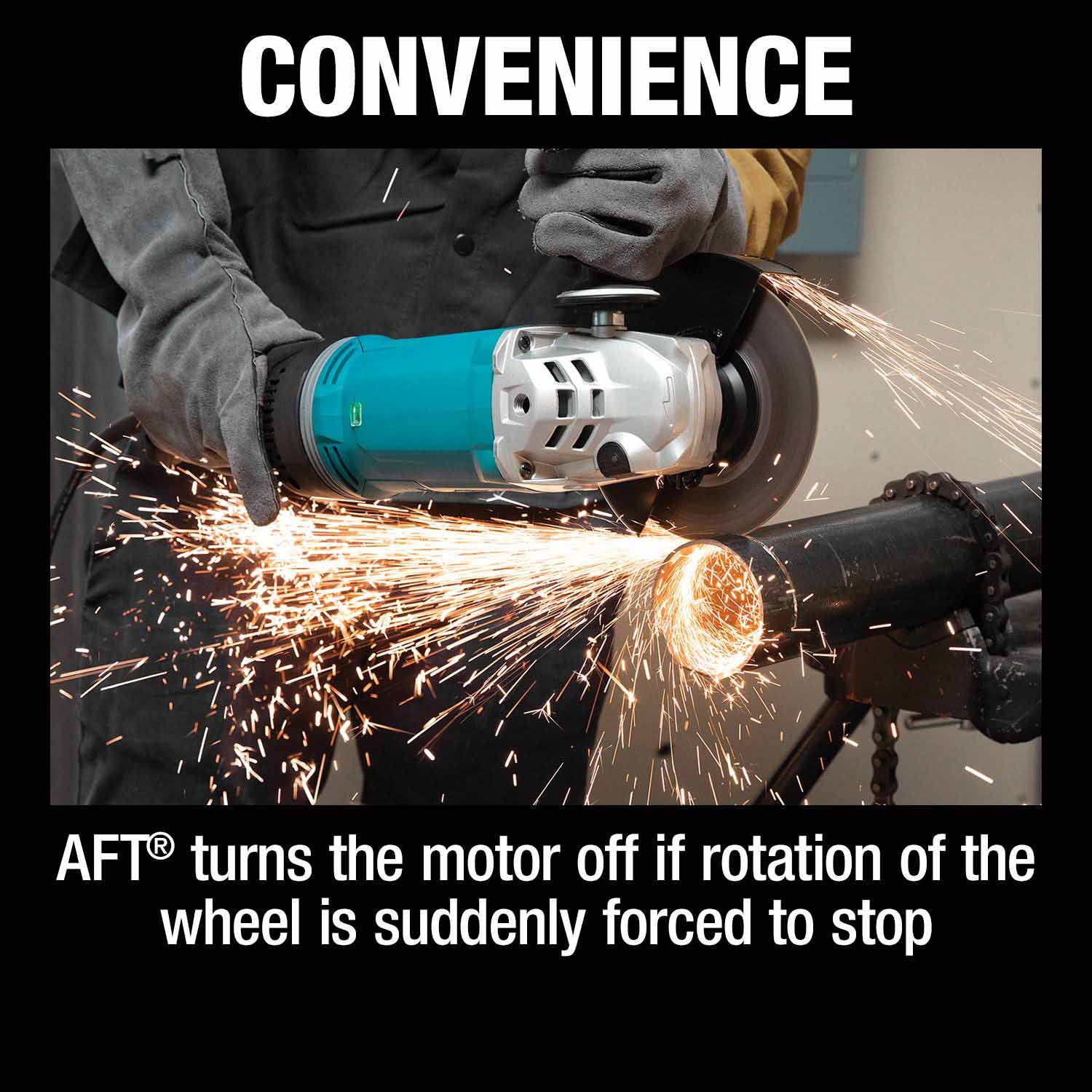 Makita GA7070X1 7" Angle Grinder, with AFT® and Brake - 8