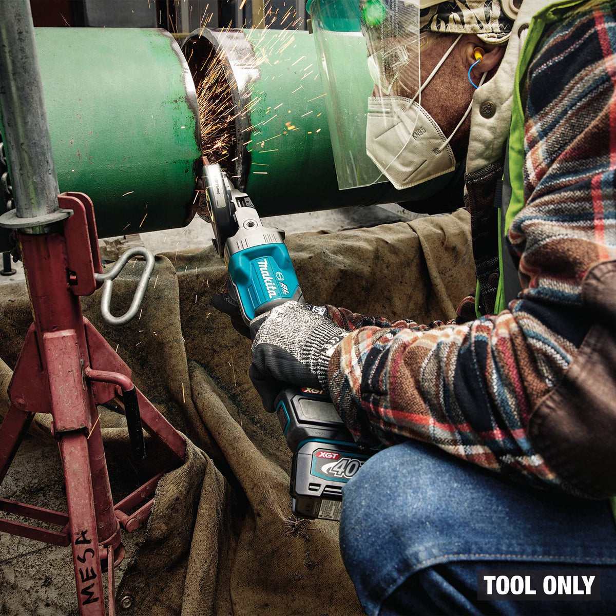 Makita GAG16Z 40V Max XGT Brushless Cordless 5" Paddle Switch Flathead Grinder with Electric Brake (Tool Only) - 10