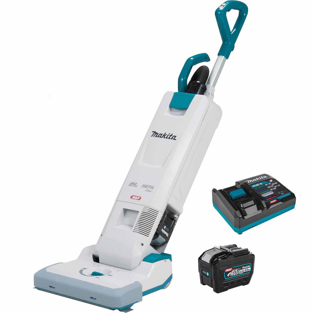 Makita GCV09L1 40V max XGT Brushless Cordless 1.3 Gallon HEPA Filter 15" Upright Vacuum Kit (8.0Ah)