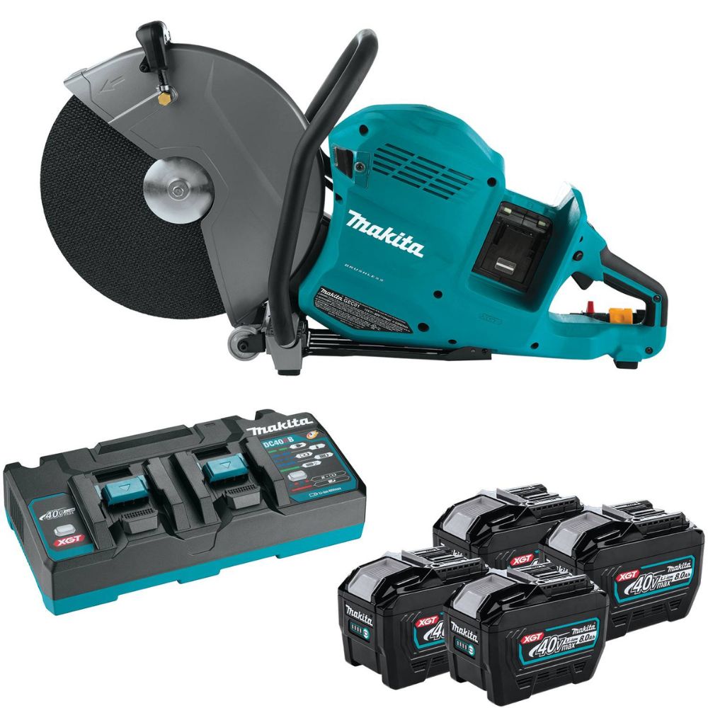 Makita GEC01PL4 80V max (40V max X2) XGT Brushless 14" Power Cutter Kit, with AFT, Electric Brake (8.0Ah)