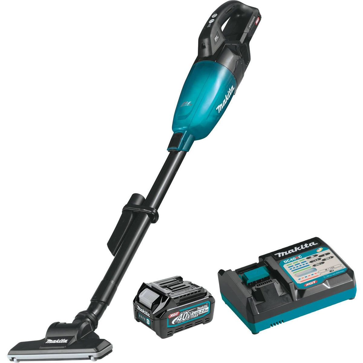 Makita GLC01SD1 40V Max XGT Brushless Cordless 4-Speed HEPA Compact Stick Vacuum Kit (2.5Ah Battery)