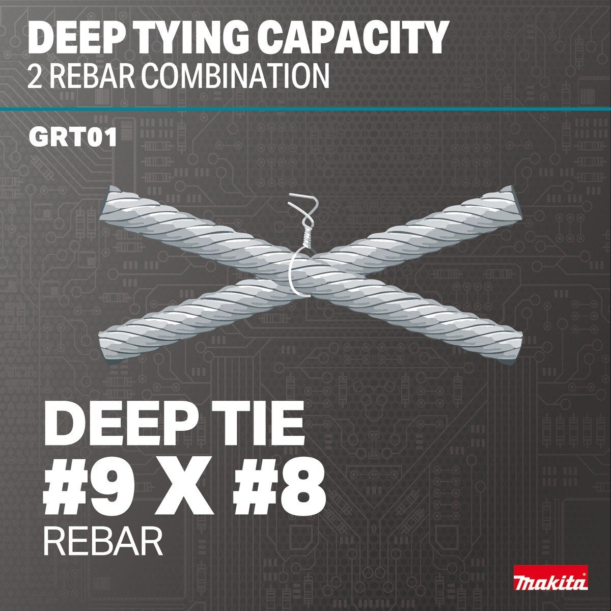 Makita GRT01D 40V max XGT Brushless 16 Gauge Rebar Tying Tool Kit (2) 2.5Ah Batteries - 7