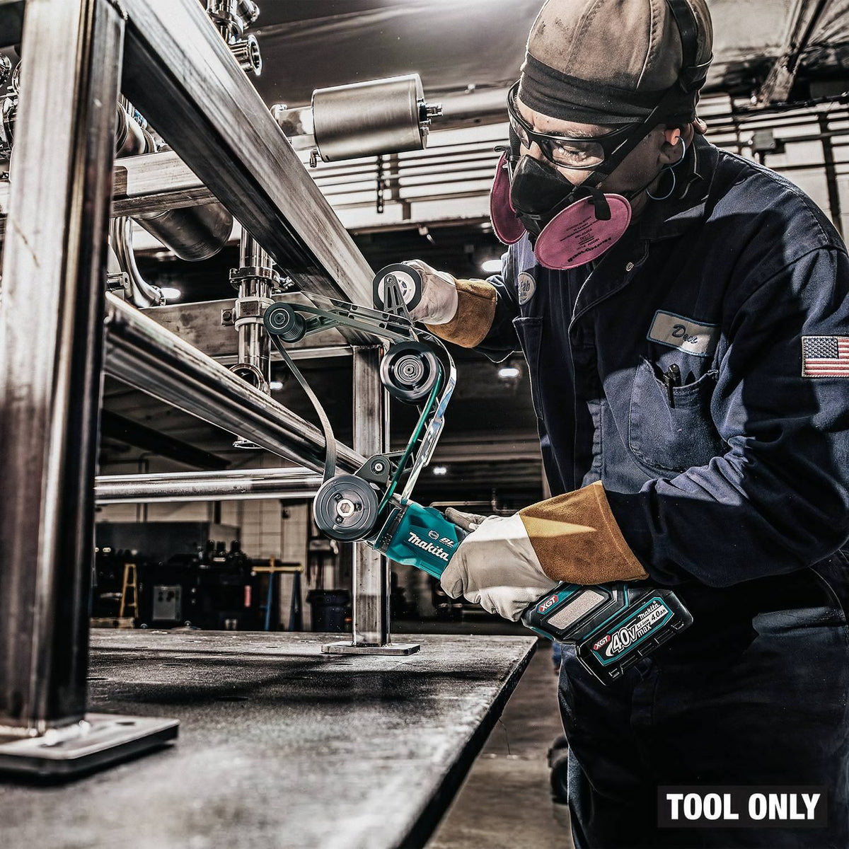 Makita GSB02Z 40V max XGT Brushless Cordless 1-9-16" x 30" Pipe Belt Sander Tool Only - 13