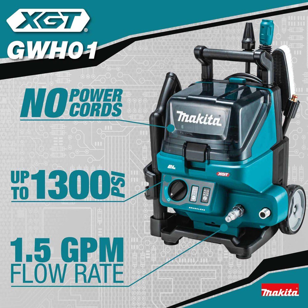 Makita GWH01Z 40V max XGT Brushless Cordless 1300 PSI 1.5 GPM Pressure Washer, Tool Only - 2