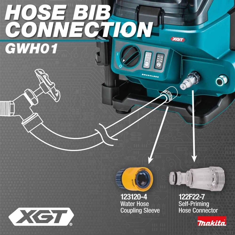 Makita GWH01Z 40V max XGT Brushless Cordless 1300 PSI 1.5 GPM Pressure Washer, Tool Only - 12