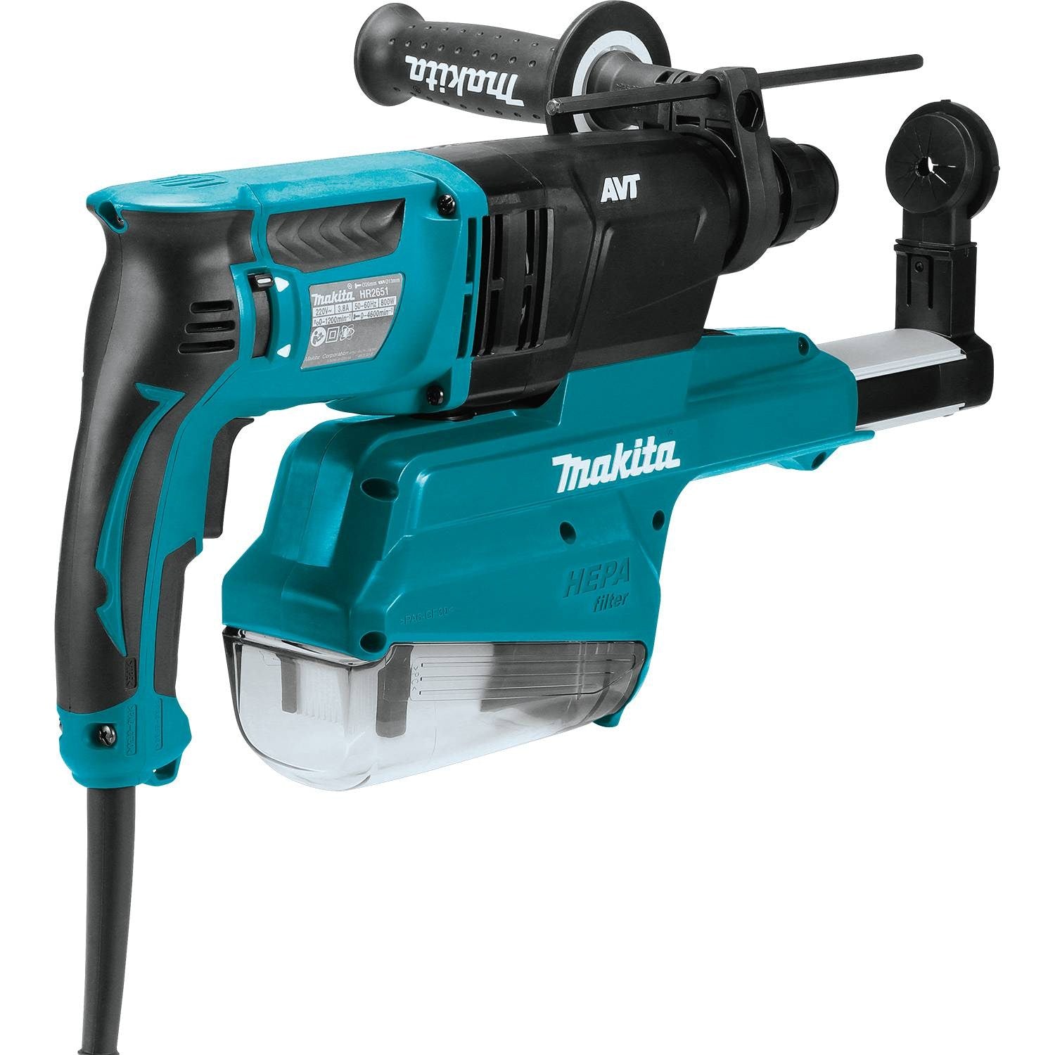 Makita HR2651 1" AVT Rotary Hammer, SDS-Plus Bits, with HEPA Extractor - 2