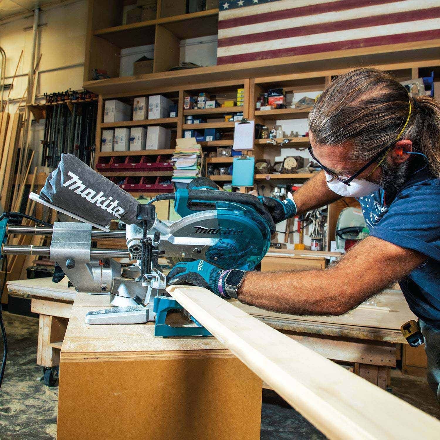 Makita LS1110F 10 in. Sliding Compound Miter Saw with LED Cut Line, 13A Motor, 4,500 RPM (Tool Only) - 13