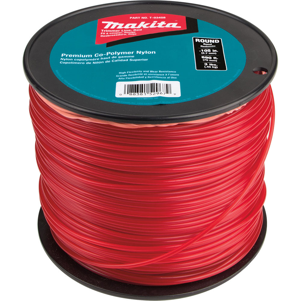 Makita T-03458 Round Trimmer Line, 0.105", Red, 690', 3 lbs.