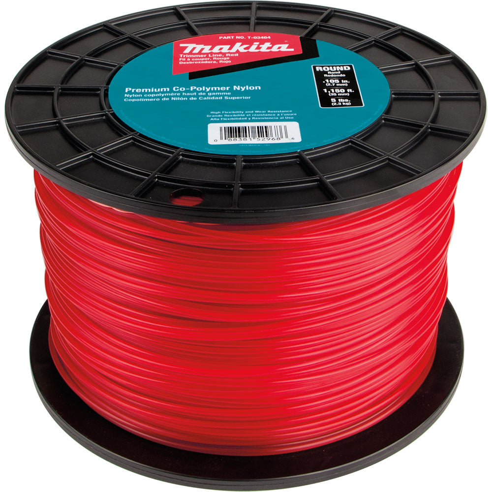 Makita T-03464 Round Trimmer Line, 0.105", Red, 1,150’, 5 lbs.