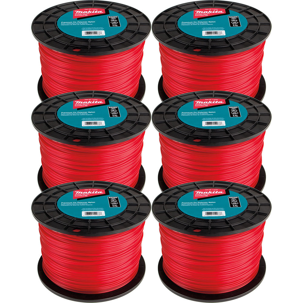 Makita T-03779 Round Trimmer Line, 0.105", Red, 1,150', 5 lbs., 6/pk