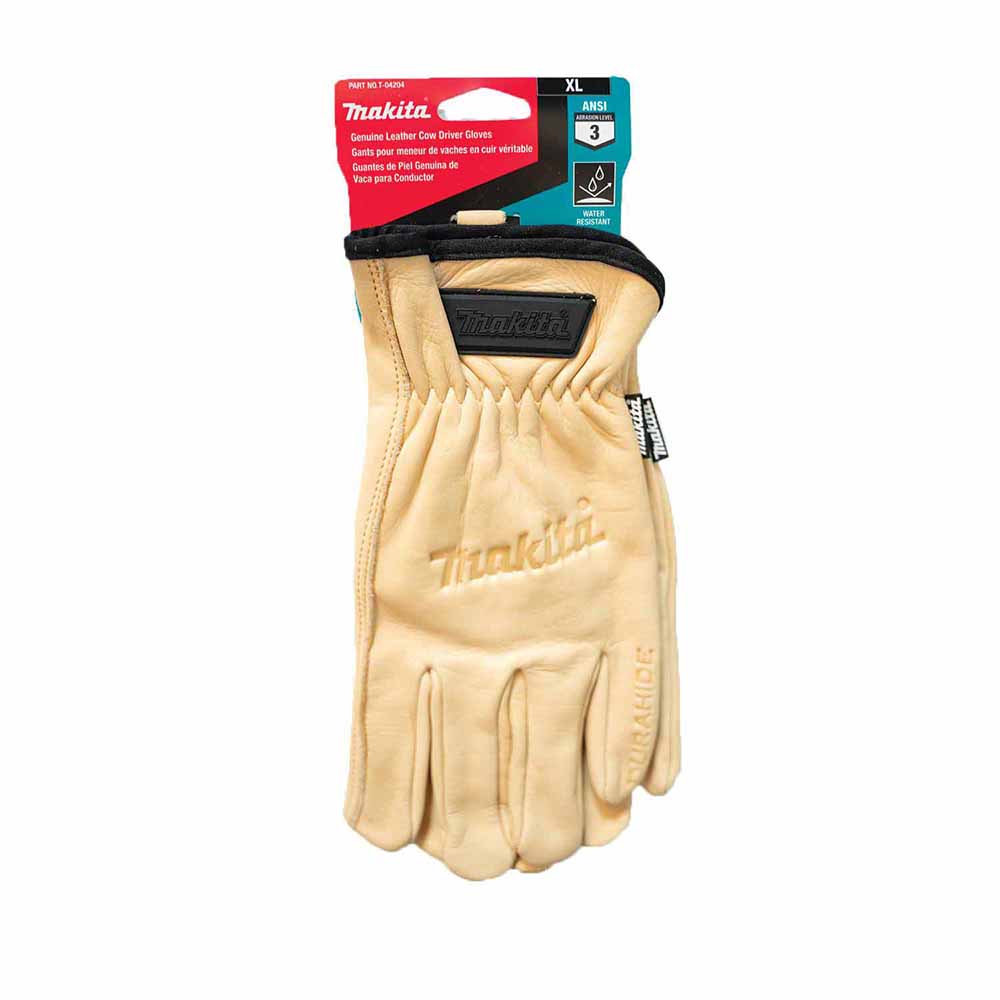 Makita T-04204 100% Genuine Leather Cow Driver Gloves (X-Large) - 2