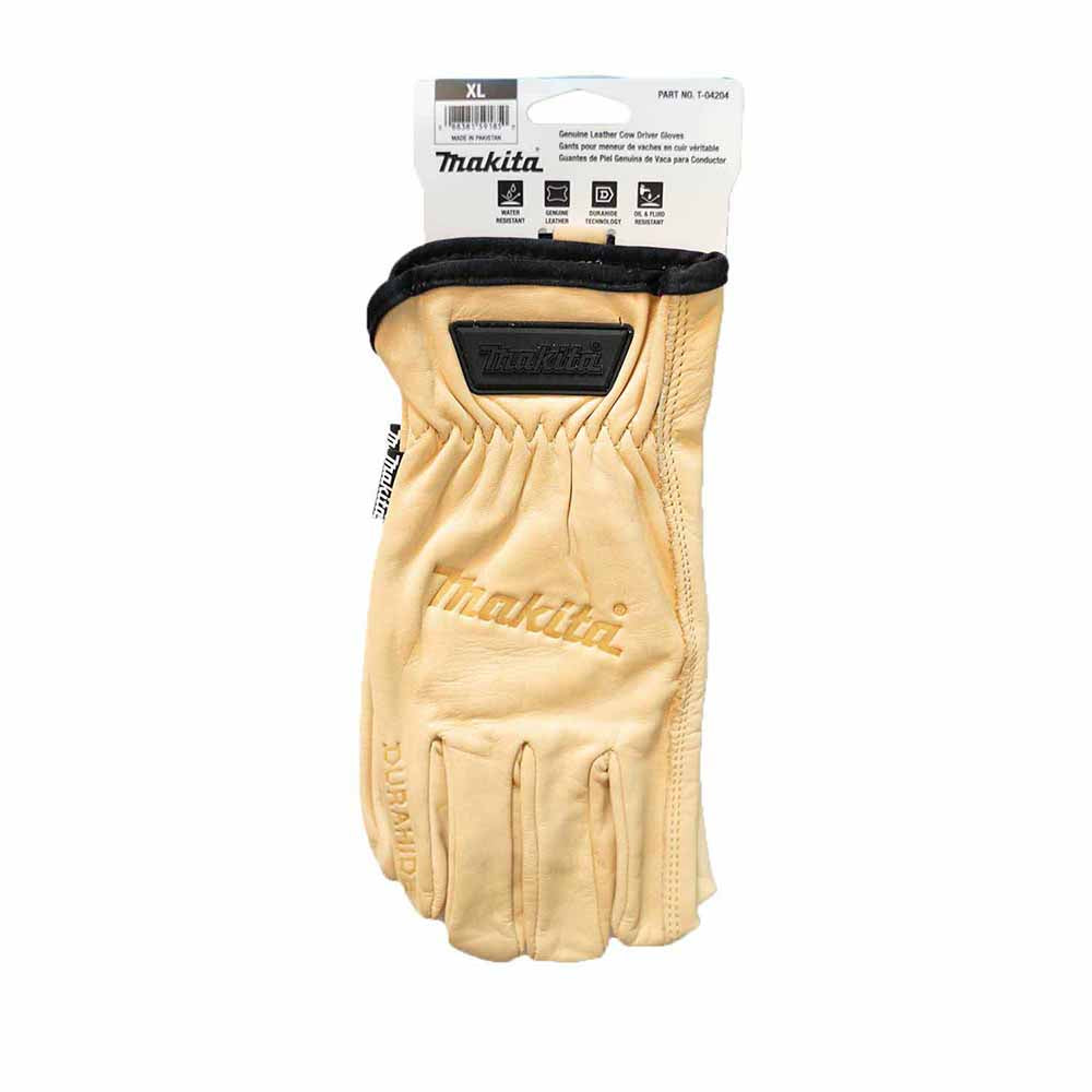 Makita T-04204 100% Genuine Leather Cow Driver Gloves (X-Large) - 3