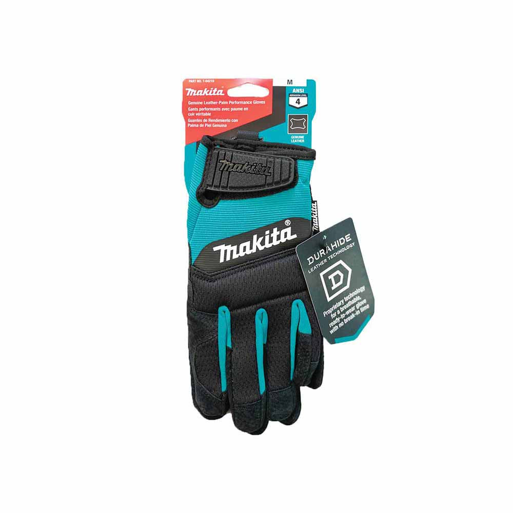 Makita T-04210 100% Genuine Leather-Palm Performance Gloves (Medium) - 2