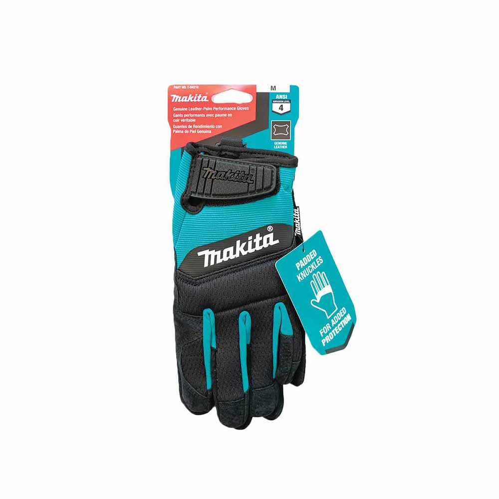 Makita T-04210 100% Genuine Leather-Palm Performance Gloves (Medium) - 3