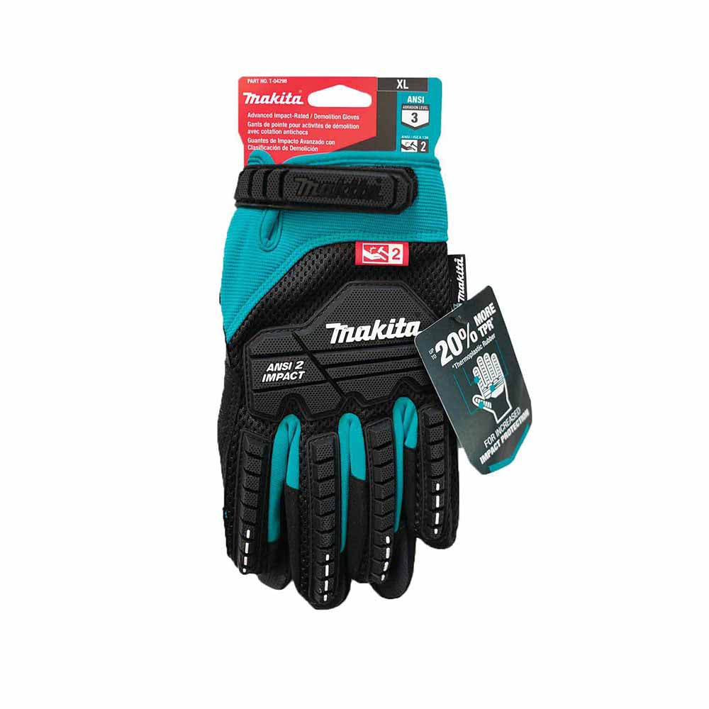 Makita T-04298 Advanced ANSI 2 Impact-Rated Demolition Gloves (X-Large) - 2