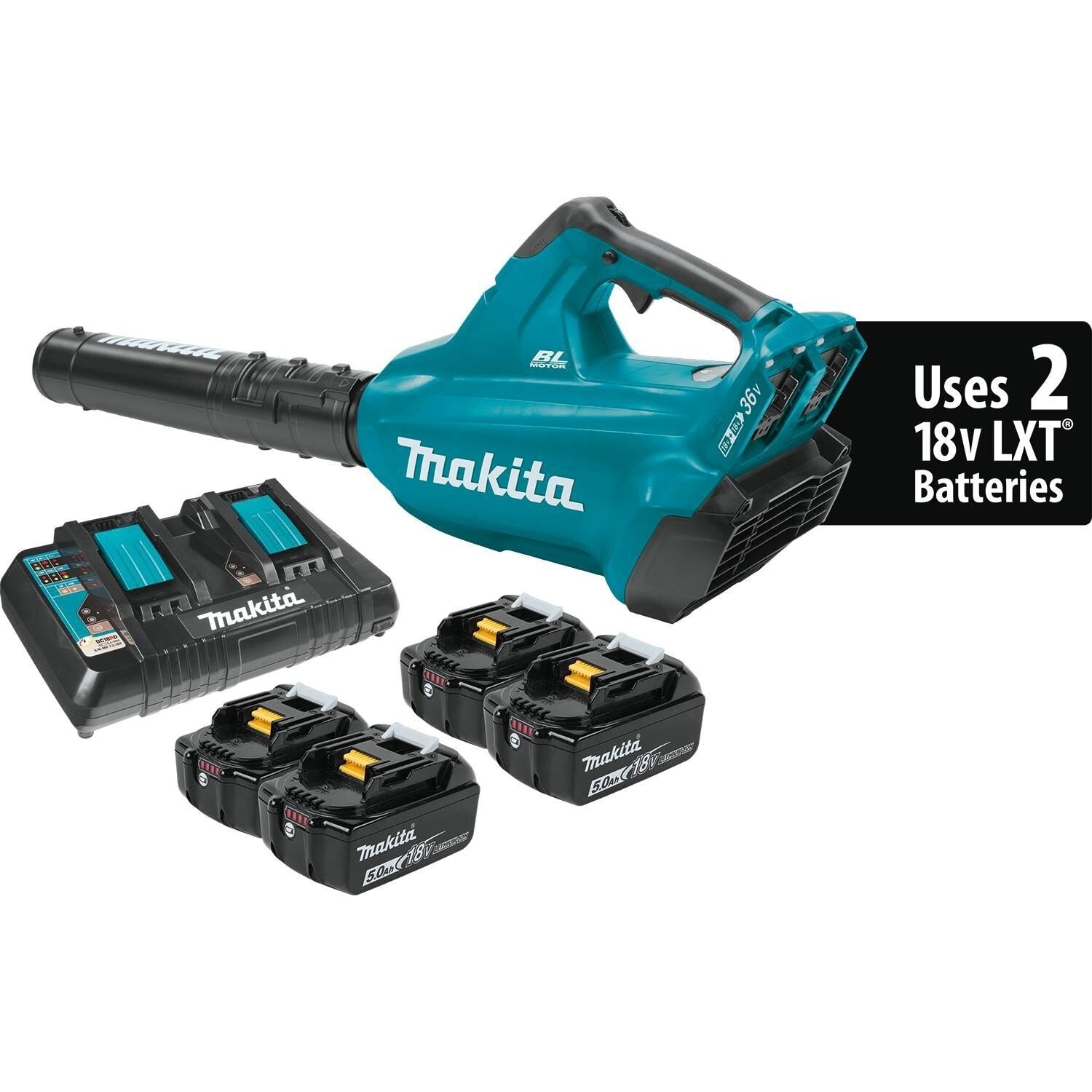Makita XBU02PT1 18V X2 (36V) LXT Brushless Blower Kit with 4 Batteries