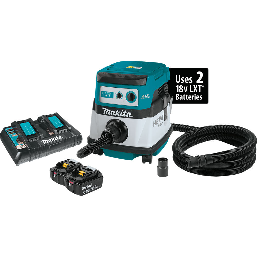 Makita XCV07PTX 8V X2 LXT 2.1 Gal HEPA Vacuum