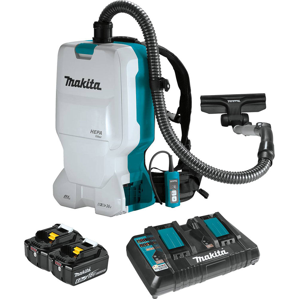 Makita XCV17PG 18V X2 LXT 1.6 Gallon Backpack Dry Vacuum