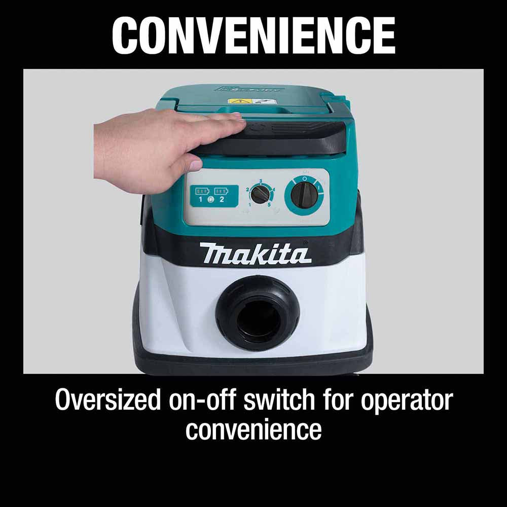 Makita XCV23Z 36V (18V X2) LXT Brushless 4 Gallon Wet/Dry Dust Extractor/Vacuum, Tool Only - 5