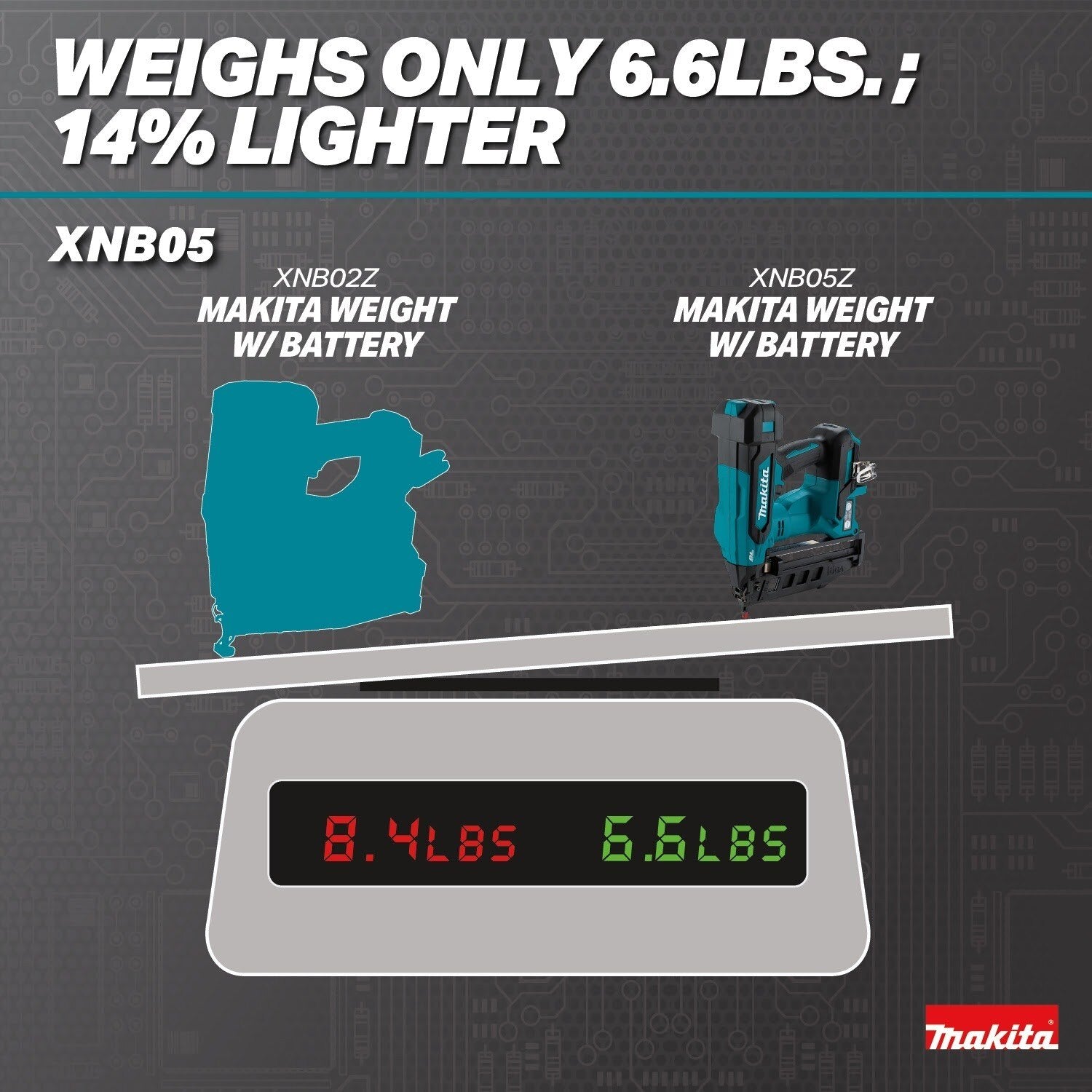 Makita XNB05Z 18V LXT Brushless Cordless 2-1/2" 16 Gauge Straight Finish Nailer, Tool Only - 8