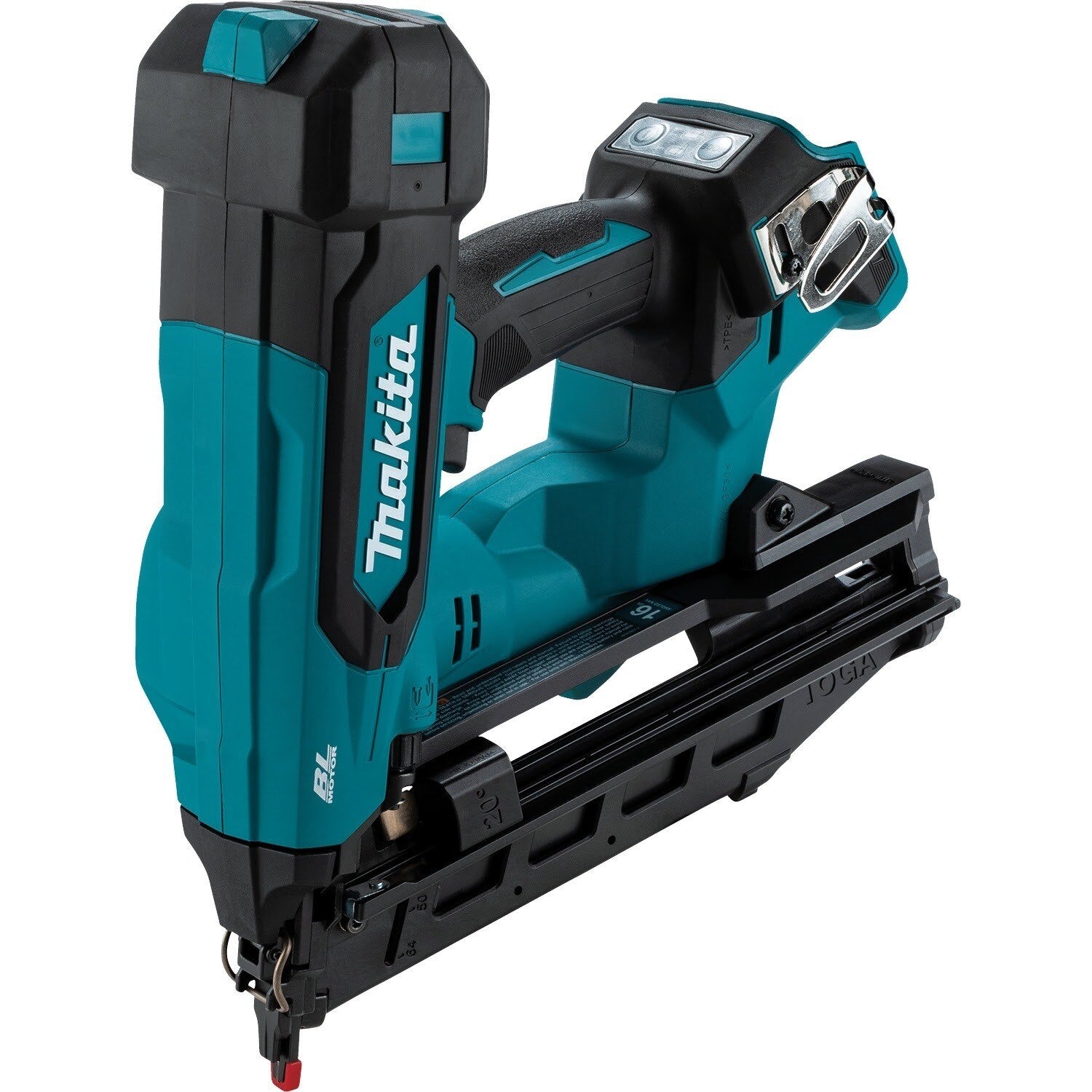 Makita XNB06Z 18V LXT Lithium-Ion Brushless Cordless 2-1/2” Angled Finish Nailer, 16 Gauge, Tool Only