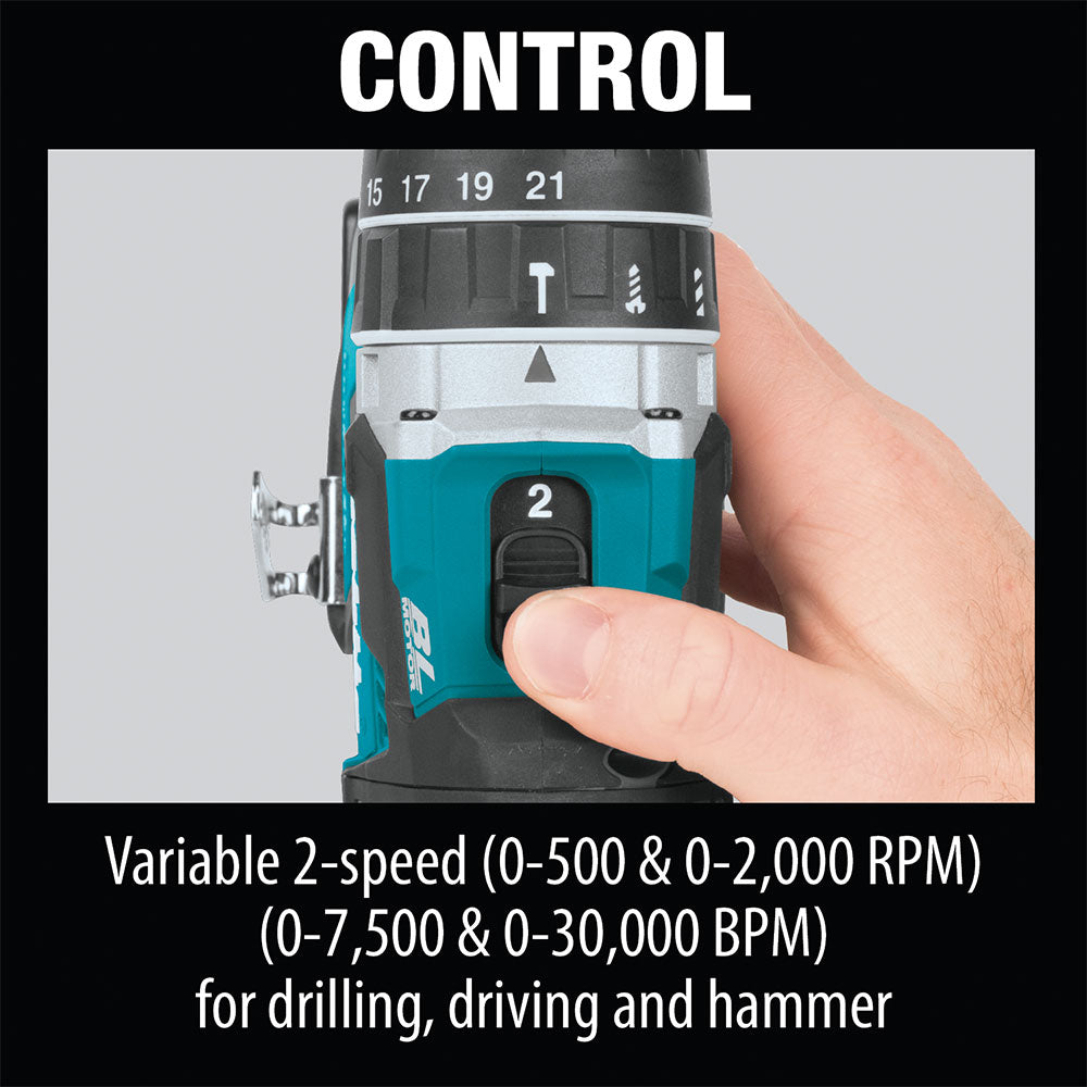 Makita XPH12T 18V LXT Compact 1/2" Hammer Driver-Drill Kit (5.0Ah) - 8