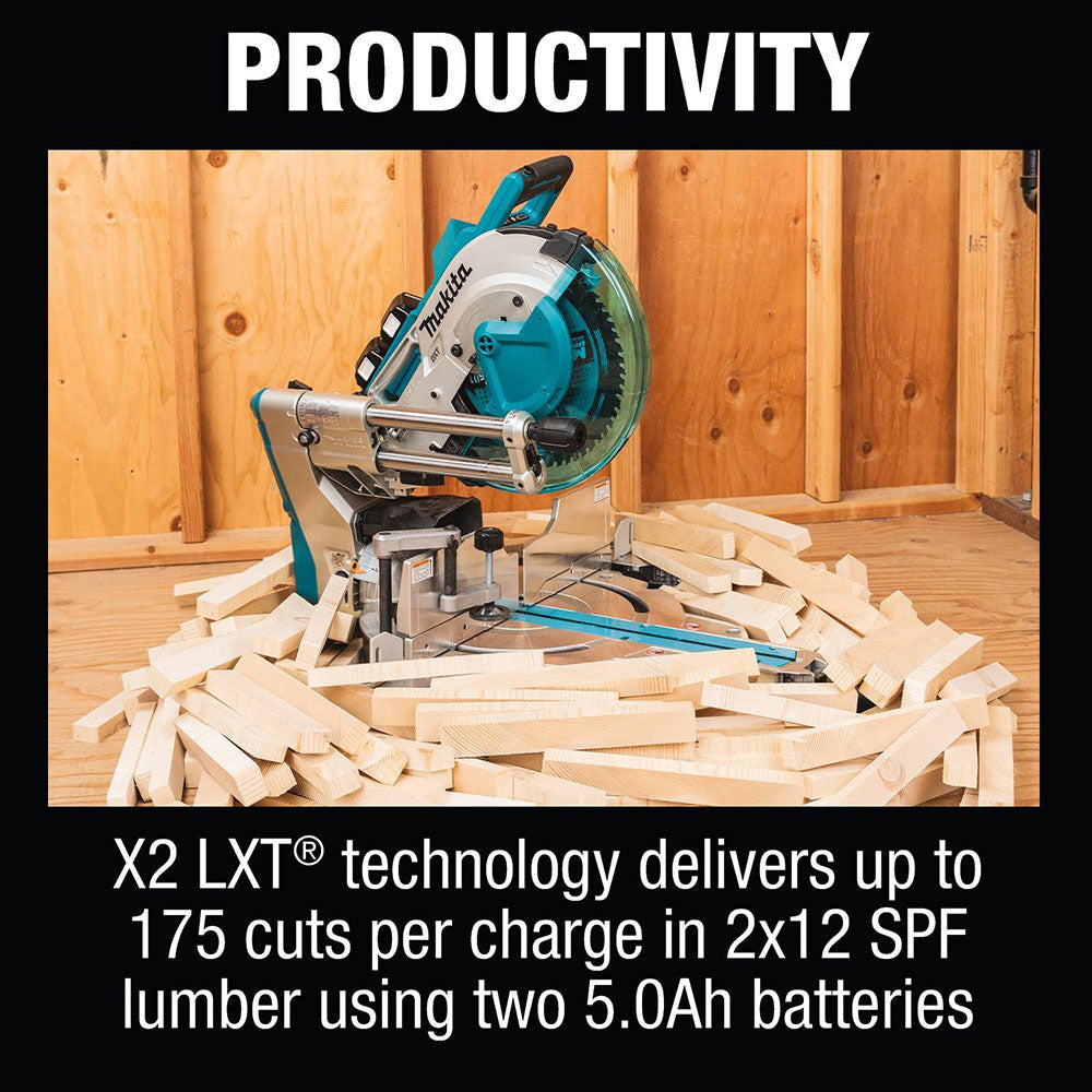 Makita XSL07PT 18V X2 LXT (36V) Brushless 12" Sliding Compound Miter Saw - 24