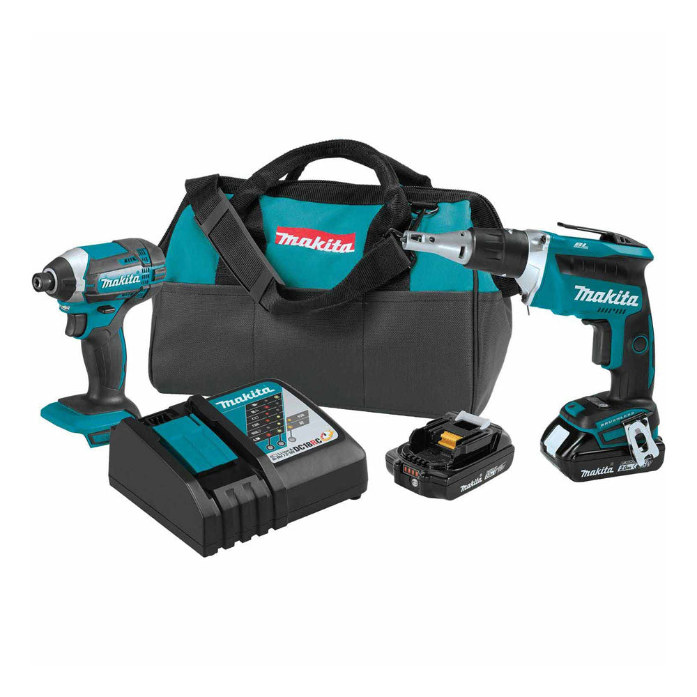 Makita XT262R 18V LXT Li-Ion Compact Cordless 2-Piece Combo Kit 2.0 Ah