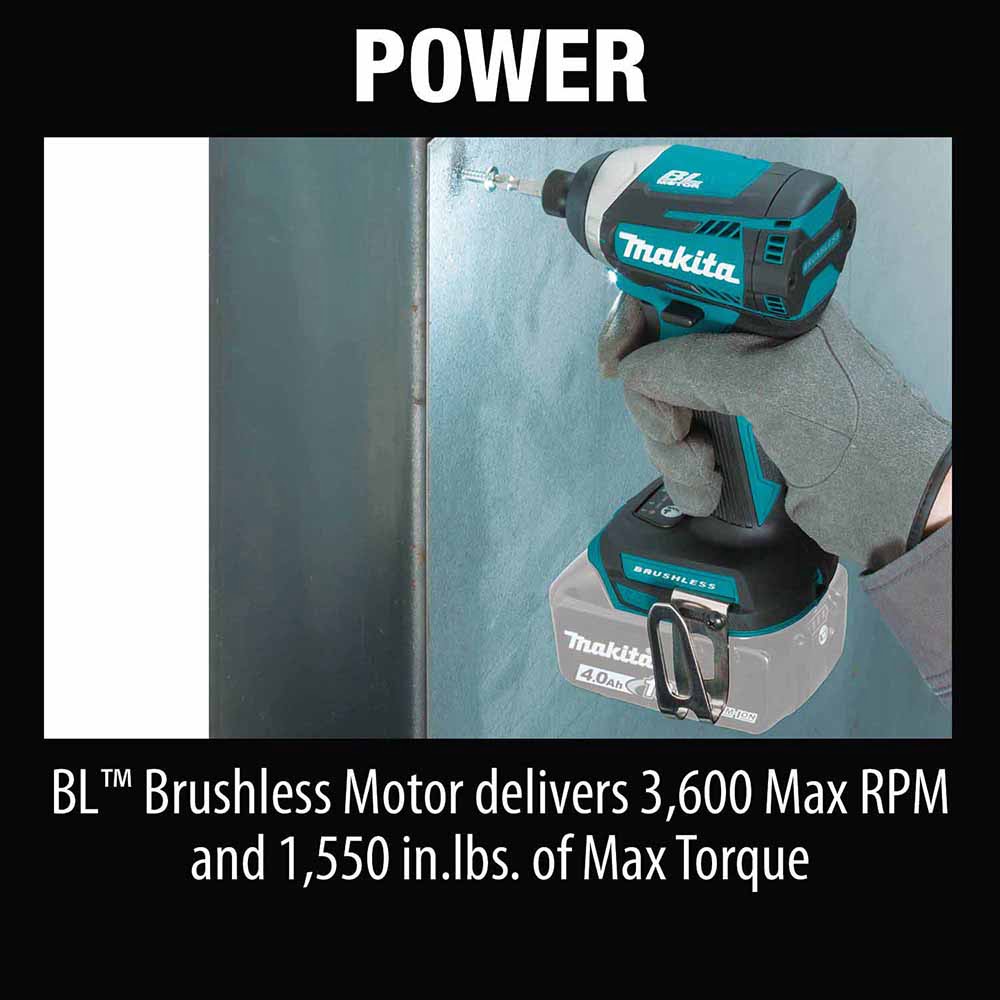 Makita XT296SMR 18V LXT Lithium-Ion Brushless Cordless 2-Pc. Combo Kit (2.0Ah/4.0Ah) - 16