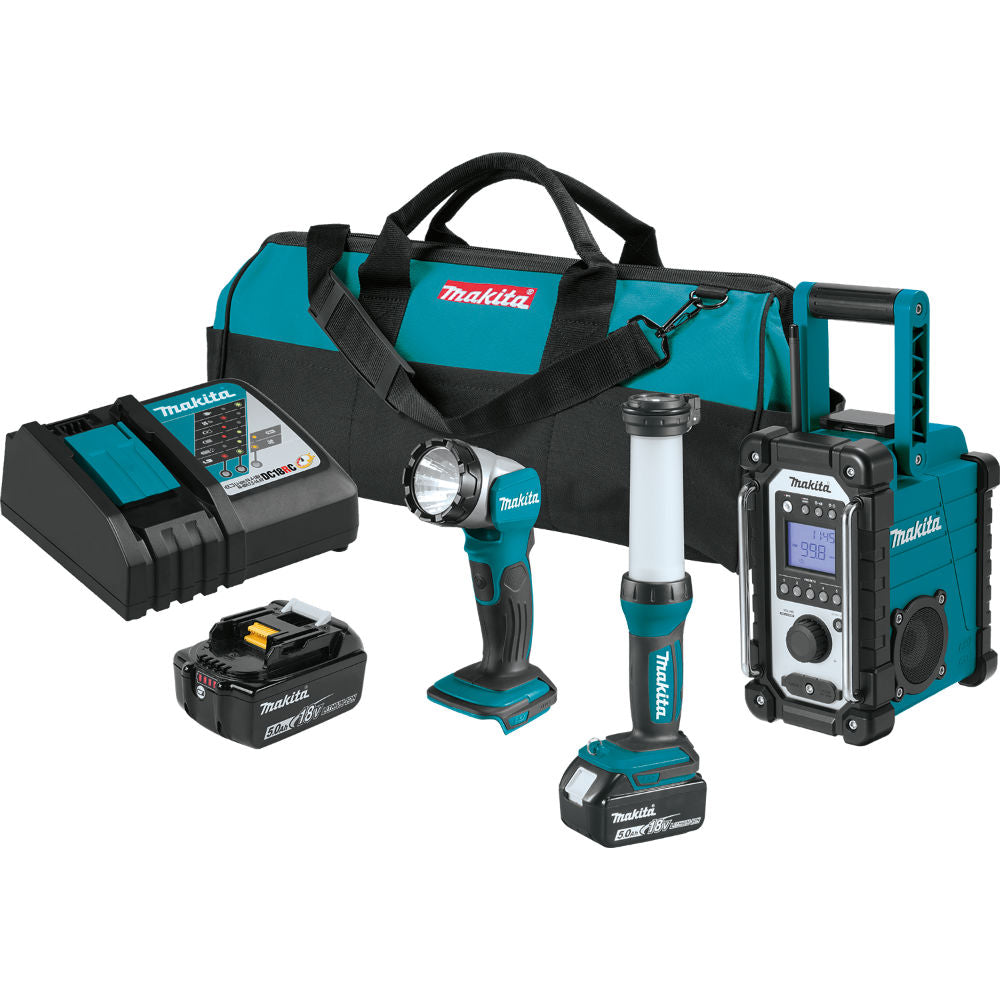 Makita XT338T 18V LXT Lithium-Ion Cordless 3-Pc. Combo Kit (5.0Ah)