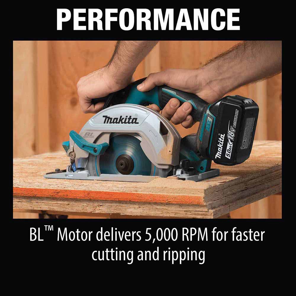 Makita XT452T 18V LXT Lithium-Ion Brushless Cordless 4 Pc. Combo Kit, XPH14Z, XDT14Z, XSH03Z, DML815, bag (5.0Ah) - 7